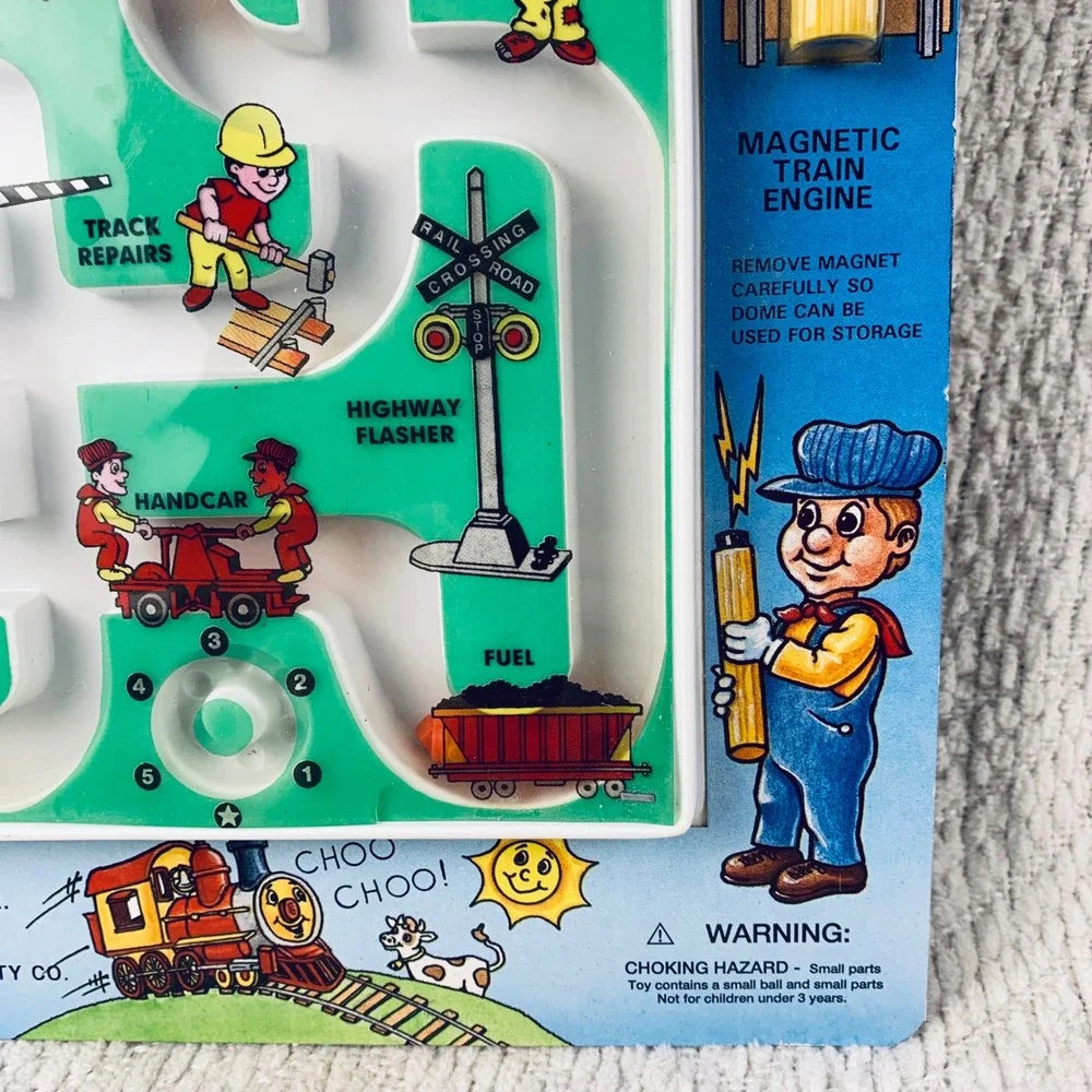 Smethport Choo Choo Charlie Magnetic‎ Maze Game Kids Blue 1992 Vintage 616 New